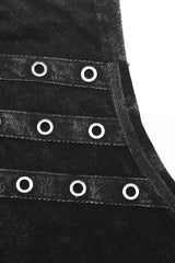Black Sleeveless Irregular Hooded Men's Punk Tank Top - Product - 6