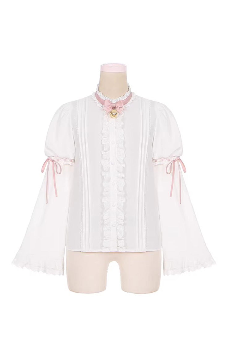 Blue/Pink [Rock Ballet] Printed Triple-Layered Ruffled Bow Lace-Up Sweet Lolita Jsk Dress - Top - 11