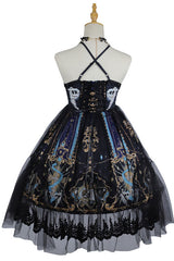 Black God's Salvation Lace Ruffled Gothic Lolita JSK Strapless Dress - Product - 9