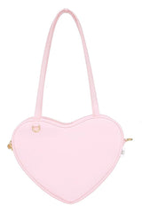 Solid Color Sweet Love Heart Lolita Shoulder Bag 6 Colors - Pink - 5