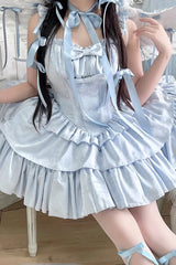 Angel Ribbon Multi-layer Ruffle Lace Sweet Lolita Dress 3 Colors - Product - 12