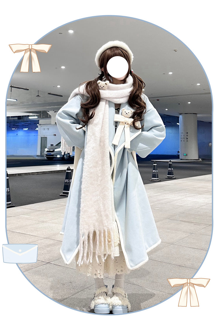[Cute Bear] Long Sleeves Bowknot Sweet Lolita Long Coat 2 Colors - Product - 7