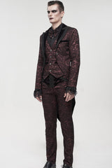 ine Gothic Glossy Pattern Drawstring Lace Decoration Men's Pants - Product - 13