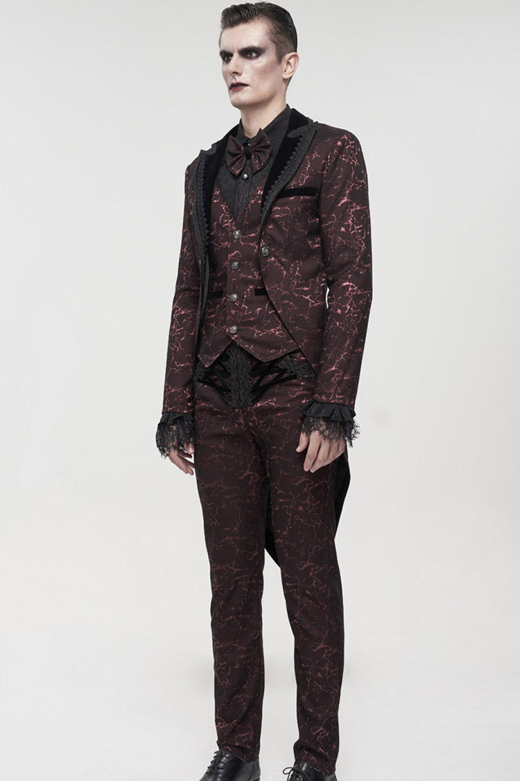 ine Gothic Glossy Pattern Drawstring Lace Decoration Men's Pants - Product - 13