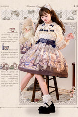 Multi-Color Cat Manor Print Embroidery Bowknot Sweet Lolita JSK Dress - Product - 6
