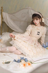 Yellow Elegant Ballet Sleeveless Multi-Layer Cake Sweet Lolita Jsk Dress - Product - 5