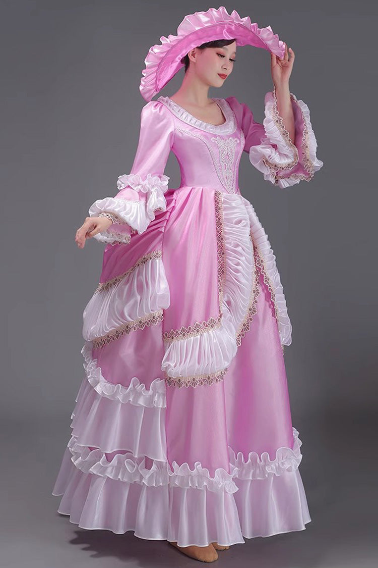 European Style Long Sleeves Multi-layer Ruffle Classic Elegant Princess Victorian Dress 3 Colors - Product - 3