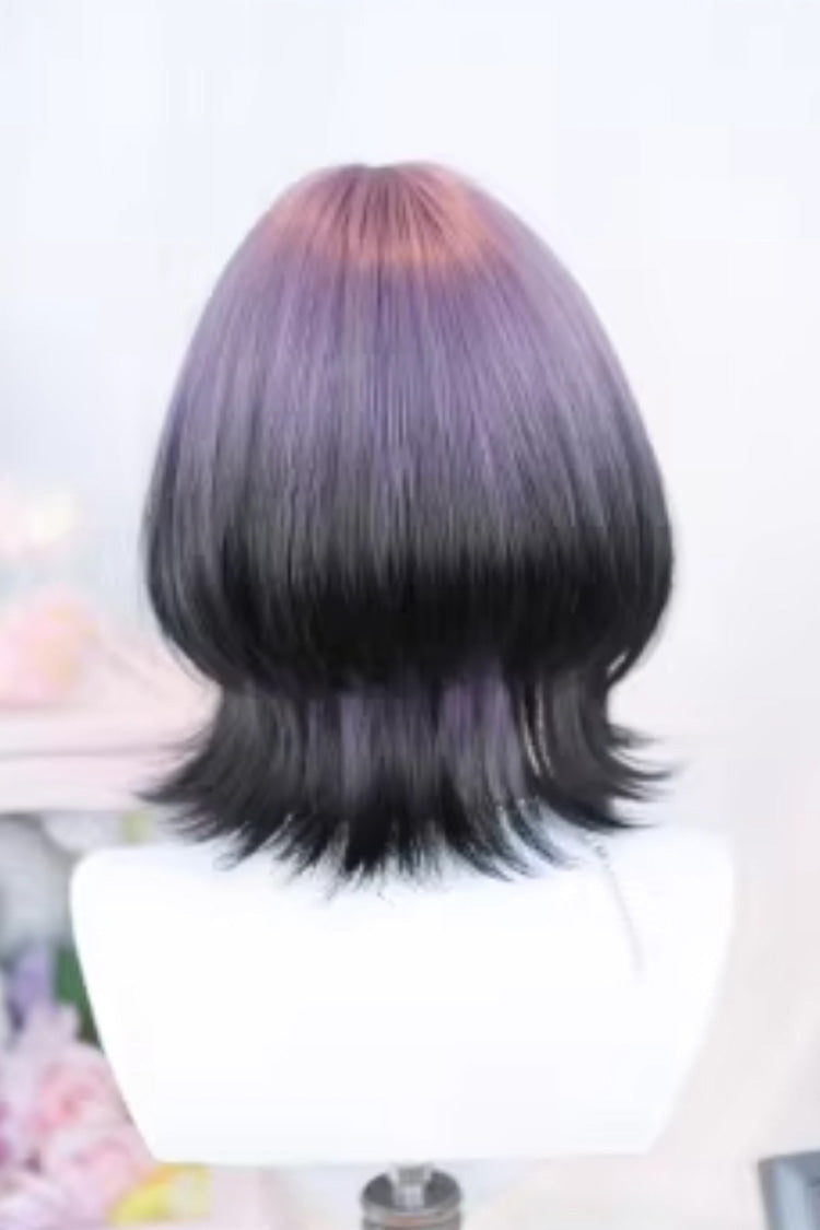 Black/Purple Ombre Mid-length Gothic Sweet Lolita Wig - Product - 2