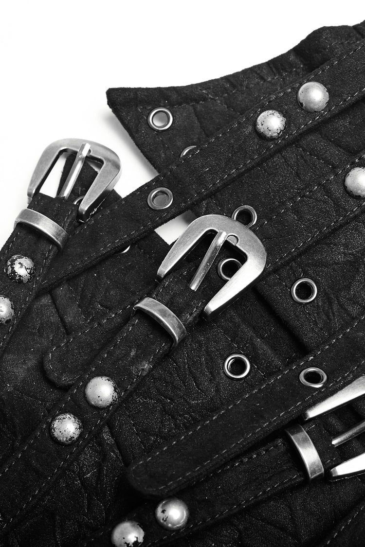 Black Metal Nails Metal Hasp Decoration Womens Steampunk Girdle - Product - 10