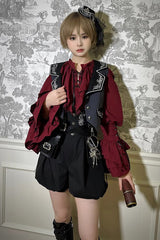 Pirate Series Navigation Treasure Hunting Guide High Waisted Embroidery Ouji Handsome Lolita Shorts 2 Colors - Product - 9