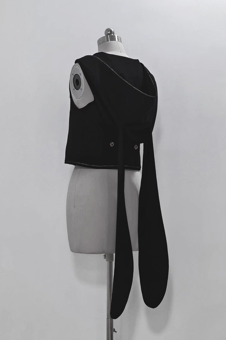 Black Anxious Rabbit Ouji Fashion Gothic Lolita Vest - Product - 2