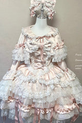 [Girl Doll] Multi-Layered Ruffle Bowknot Lace Sweet Princess Lolita Jsk Dress - Product - 10
