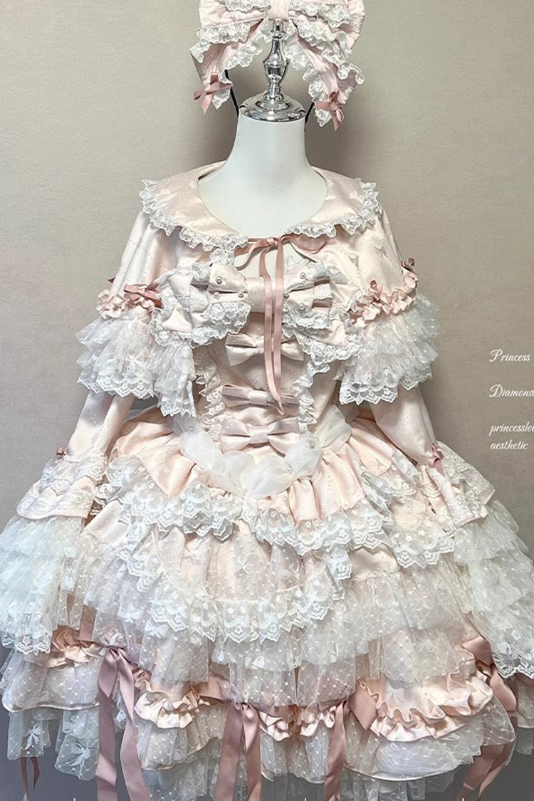 [Girl Doll] Multi-Layered Ruffle Bowknot Lace Sweet Princess Lolita Jsk Dress - Product - 10