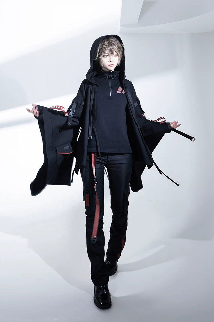 Black [Nameless Blade] Stand Collar Long Sleeves Gothic Prince Ouji Lolita Pants Set - Product - 5