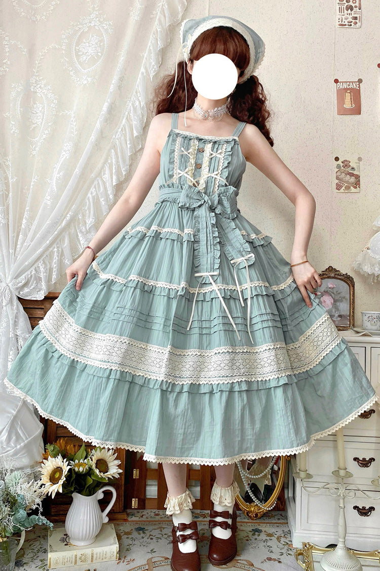 Summer Flower Tea Ruffle Bowknot Lace Sweet (Dress Only) detail view 8