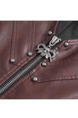 Red Studded Faux Leather Men's Punk Vest - Product - 8