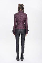 Red Pentacle Lace-Up Buckle Women's Punk Jacket - Product - 7