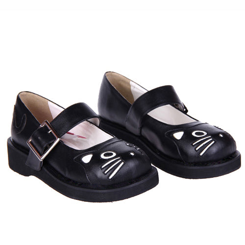 Black Patent Leather Point Toe Platform Sweet Lolita Shoes - Product - 3