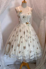Apricot [Chloris] Printed Embroidered Lace Sweet Lolita Jsk Dress - Product - 11