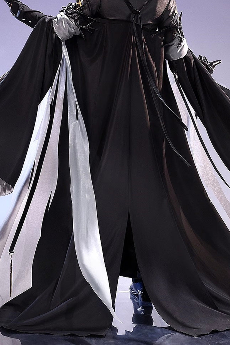 Black Prince Stand Collar Long Sleeves Print Lace-Up Gorgeous Cool Ouji Lolita Set - Product - 2