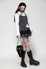 Black Horned Embroidered Women's Gothic Bag - Product - 4