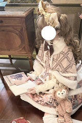 Pink/Purple [Capybara] Double-Layered Print Fluffy Fall Winter Sweet Lolita Jsk Dress - Product - 6