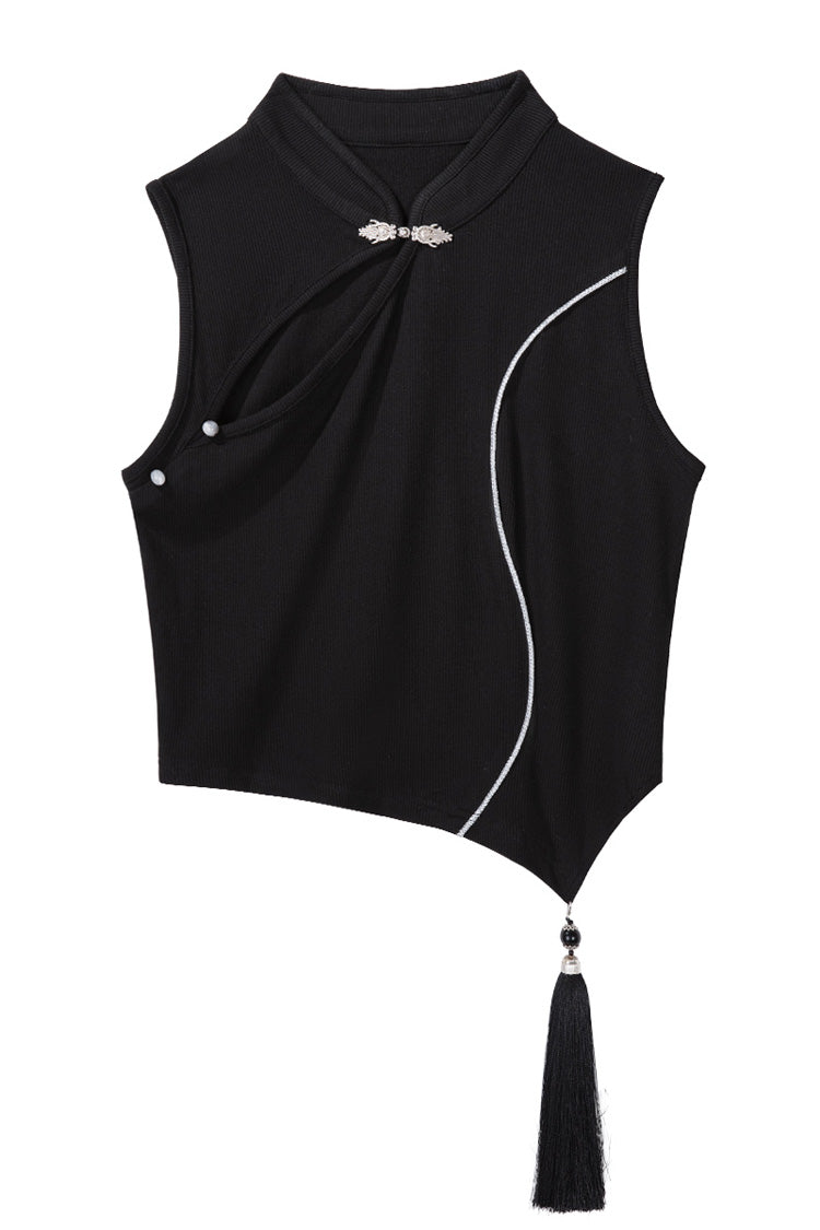 Black [The Strange End of the Immortal Sect] Sleeveless Chinese Style Ouji Lolita Set - Product - 19