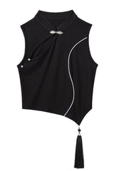 Black [The Strange End of the Immortal Sect] Sleeveless Chinese Style Ouji Lolita Set - Product - 19