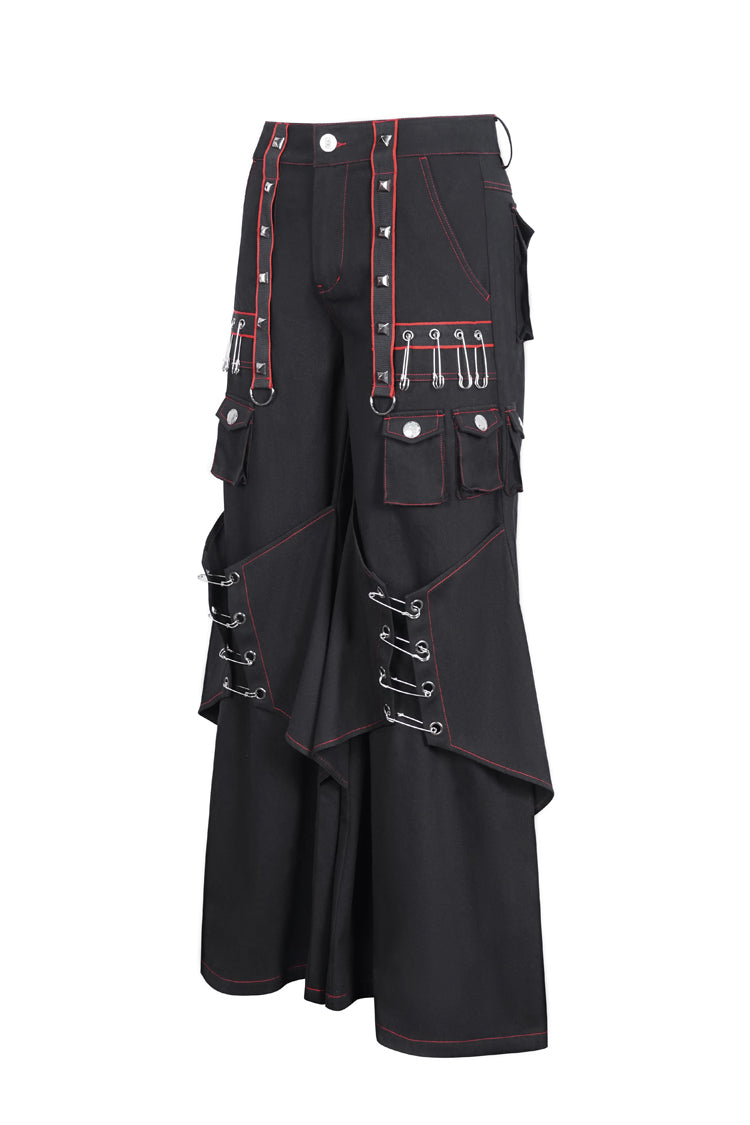 Black Stitching Men's Gothic Trumpet Pants - Product - 6