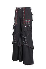 Black Stitching Men's Gothic Trumpet Pants - Product - 6