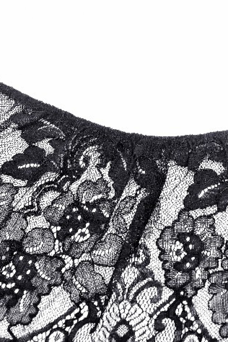 Black Ruffled Off Shoulder Long Bishop Sleeves Lace Women's Gothic Cape - Product - 16