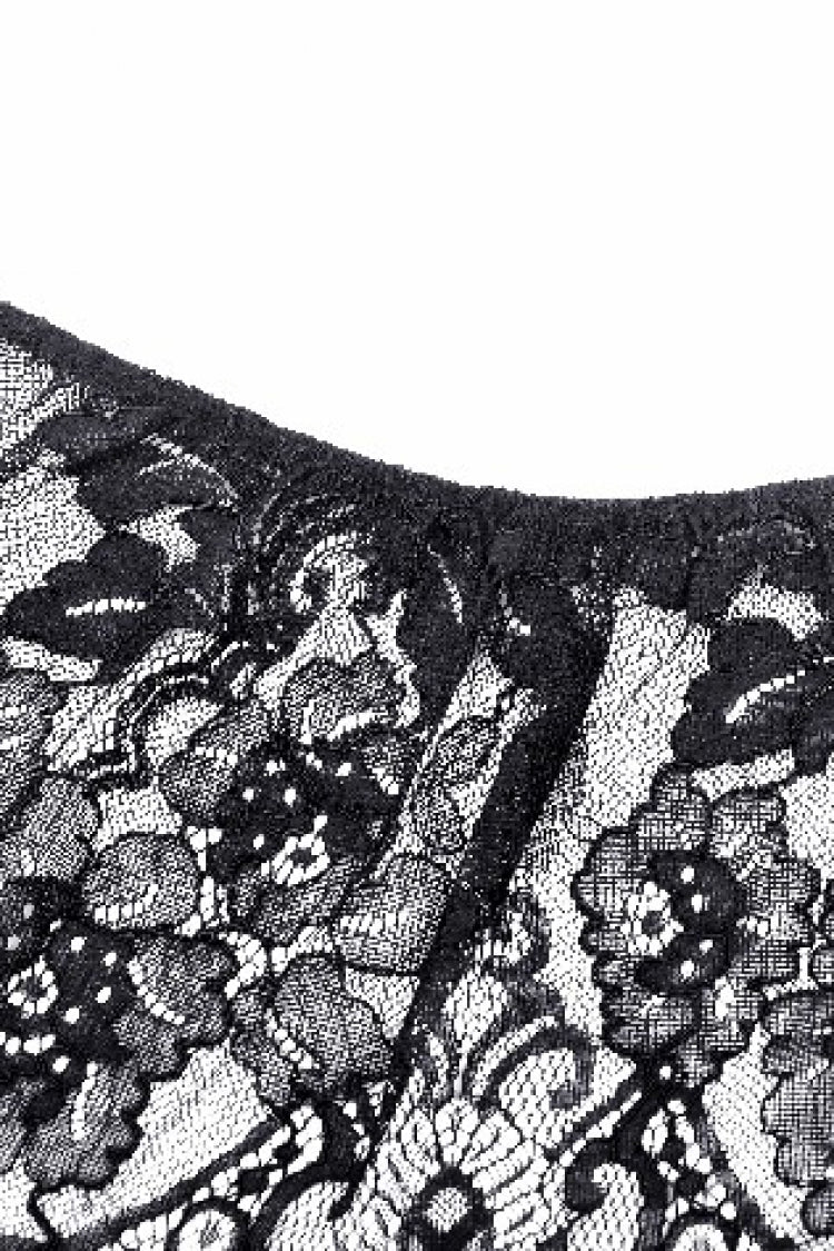 Black Ruffled Off Shoulder Long Bishop Sleeves Lace Women's Gothic Cape - Product - 16