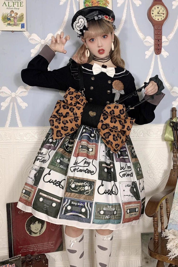 Brown Polka Dot Print Bowknot Shaped Sweet Lolita Backpack - Brown - 1