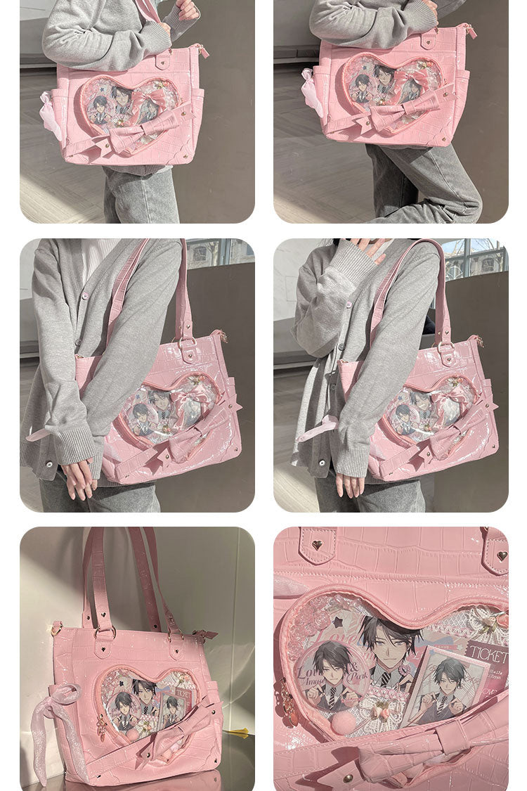 Floating Amber Transparent Love Bowknot Sweet Elegant Lolita Shoulder Bag 4 Colors - Product - 5