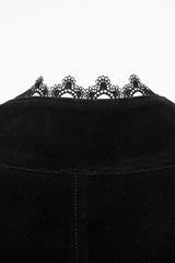 Black Stand Collar Pleated Swallow-tailed Men's Gothic Vest - Product - 6