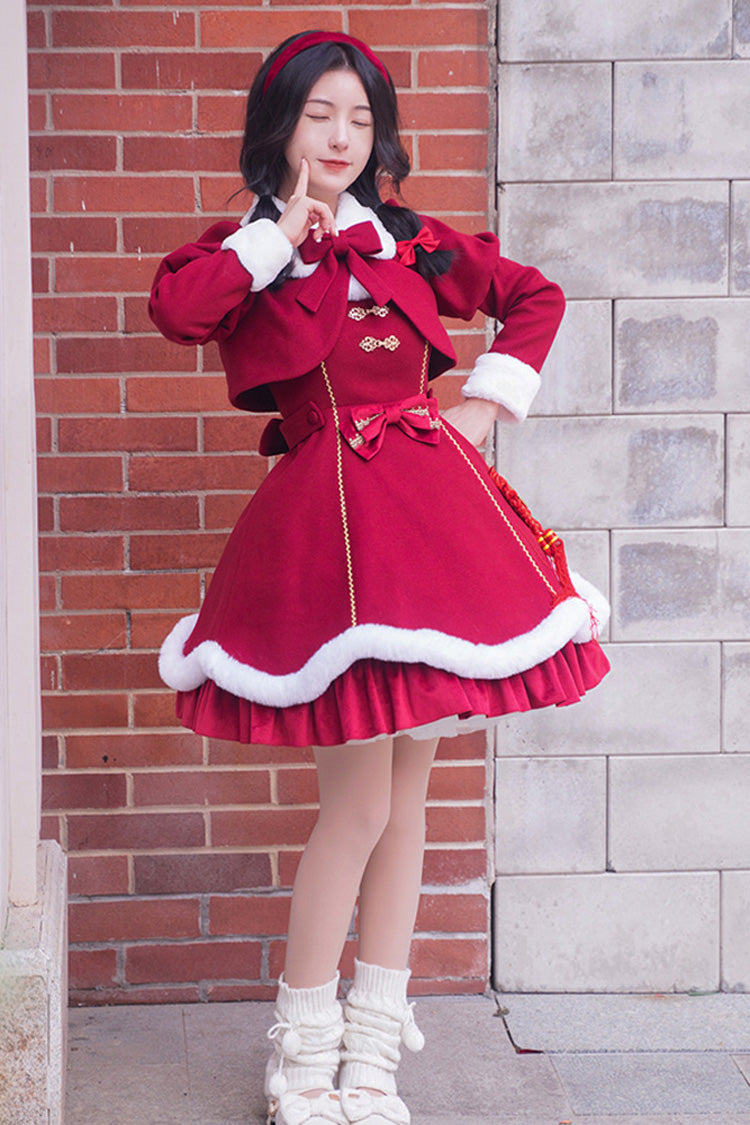 Red Bowknot Lantern Festival And New Year Sweet Lolita JSK Dress - Product - 3