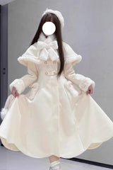 [Confession Poem] Bowknot Detachable Cape Sweet Elegant Princess Lolita Long Coat - Product - 3