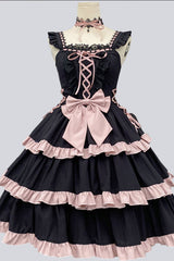 Black Multi-Layer Ruffled Ballet Sweet Lolita JSK Dress - Product - 8