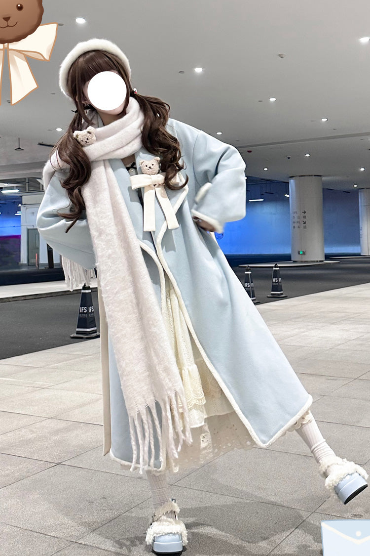 [Cute Bear] Long Sleeves Bowknot Sweet Lolita Long Coat 2 Colors - Product - 6