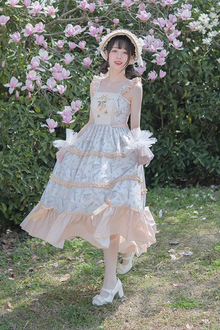 Multi-Color Cherry Butterfly Printed Embroidered Ruffle Sweet Lolita JSK Dress - Product - 3