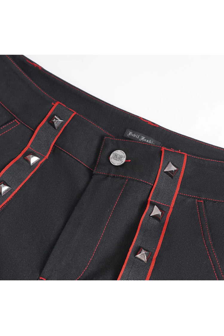 Black Stitching Men's Gothic Trumpet Pants - Product - 8