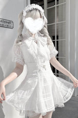 [Light Snow] Plaid Bowknot Sweet Jirai Kei Japanese Skirt 3 Colors - Product - 8