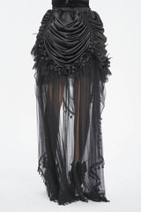 Black Multi-layer Stitching Lace Womens Gothic Skirt - Product - 6