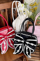 Sweet Bowknot Lace Zipper Japanese Lolita Handbag 3 Colors - Product - 13
