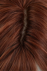 Sunset Orange Brown Natural Fluffy Medium Length Curly Sweet Lolita Wig with Side Bangs - Product - 4