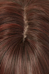 Dark Red Bean Paste Fluffy Natural Long Wavy Curls Sweet Daily Lolita Long Wig - Product - 4