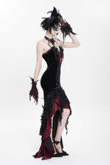 Red Off Shoulder Sleeveless Hanayome Embroidered Lace Women's Gothic Jsk Dress - Product - 9