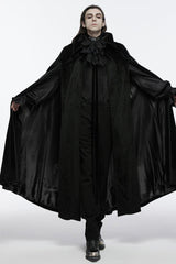 Black Men's Strap Bat Gothic Coat Cloak - Product - 4