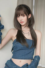 Cool Brown Japanese Style High Layers Hime Cut Long Straight Sweet Lolita Wig - Product - 2