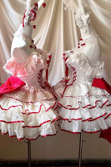 [Cupid Strawberry] Sleeveless Triple-Layered Ruffled Bow Princess Ballet Sweet Lolita Dress 2 Colors - Product - 3